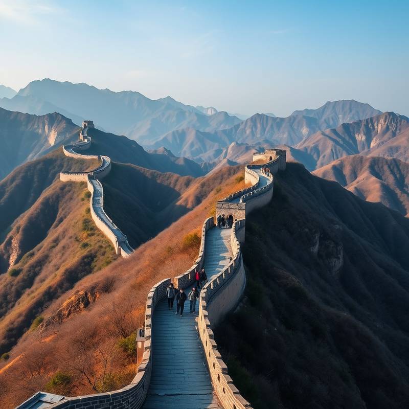 La Gran Muralla China serpenteando a través de las montañas